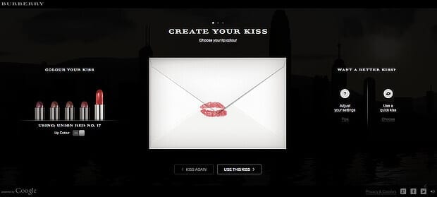 burberry kisses is one of the famous content marketing examples