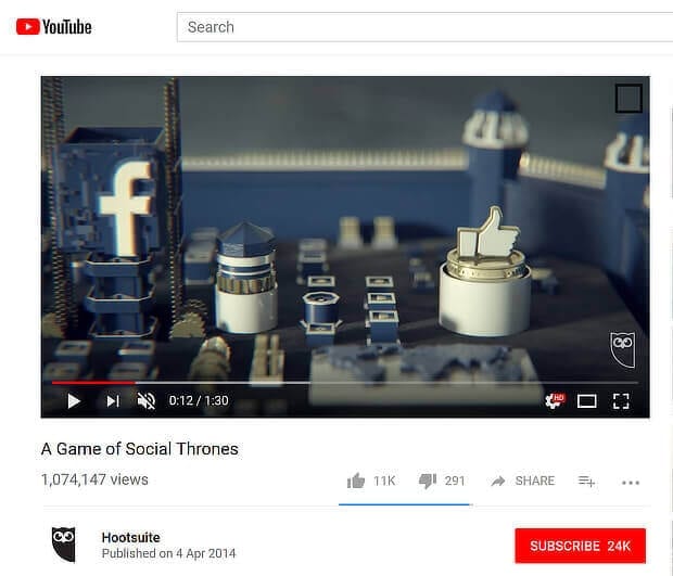 Hootsuite A Game of Social Thrones video