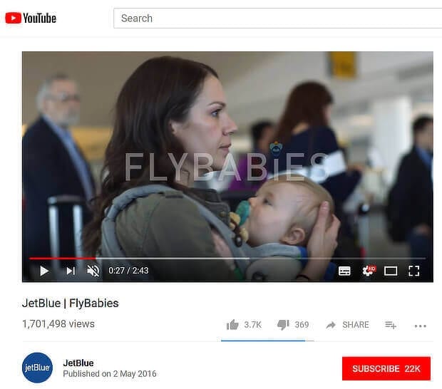 JetBlue Flybabies youtube video